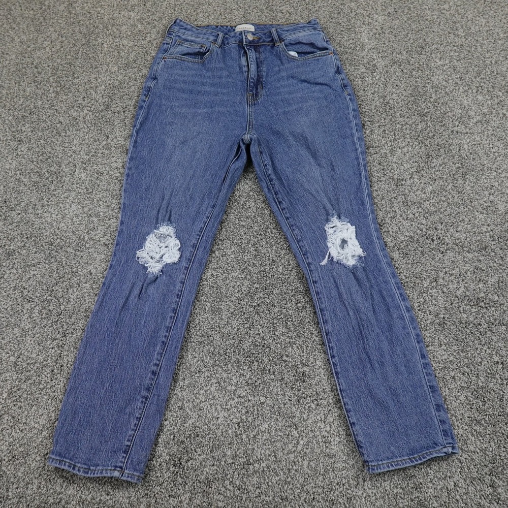 Pacsun‎ Jeans Womens 29 Dark Blue Denim Pants Distressed Stretch Mom Preppy Flex